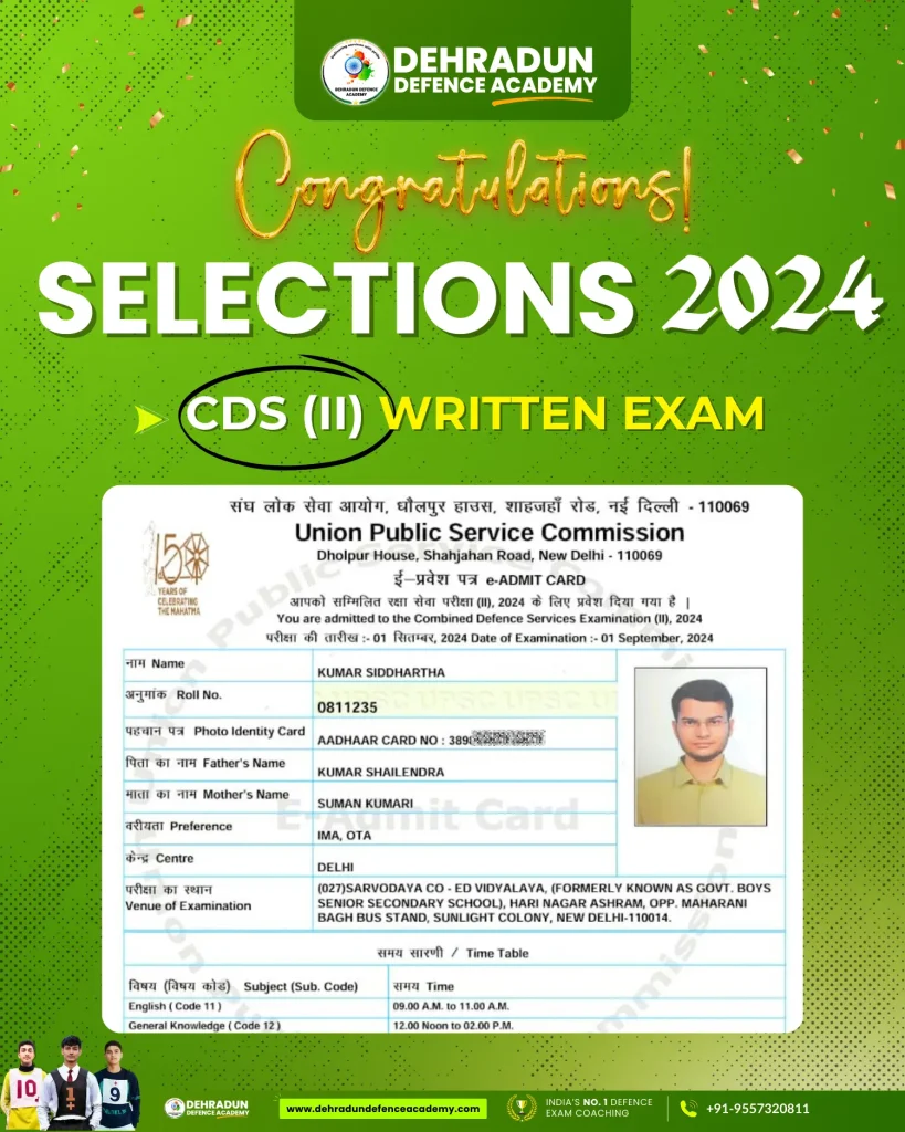 CDS(II) 2024 Written Exam Selection