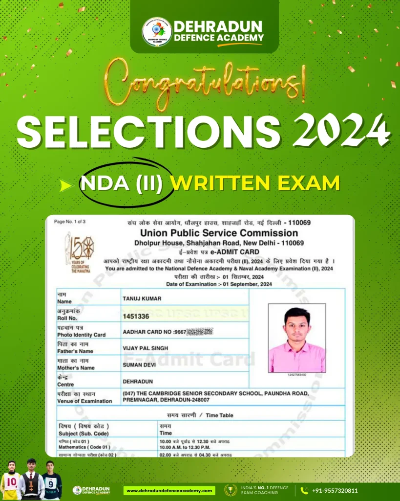 NDA(II) 2024 Written Exam Selection (2)