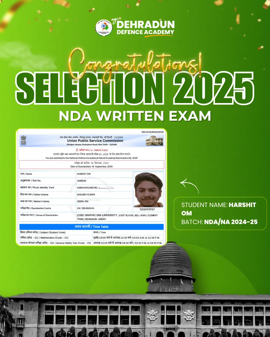 NDA(II) 2025 Written Exam Selection (1)